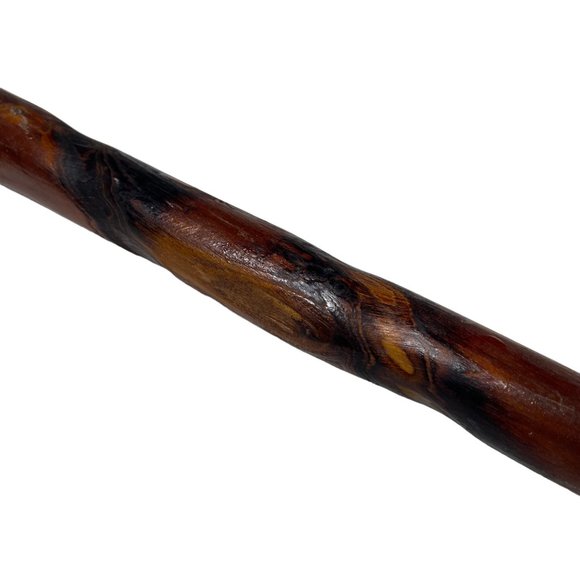 Twisted Wood Walking Stick Cane Crook Handle Gentlemen Vintage Folk Art u Rubber - Picture 6 of 9